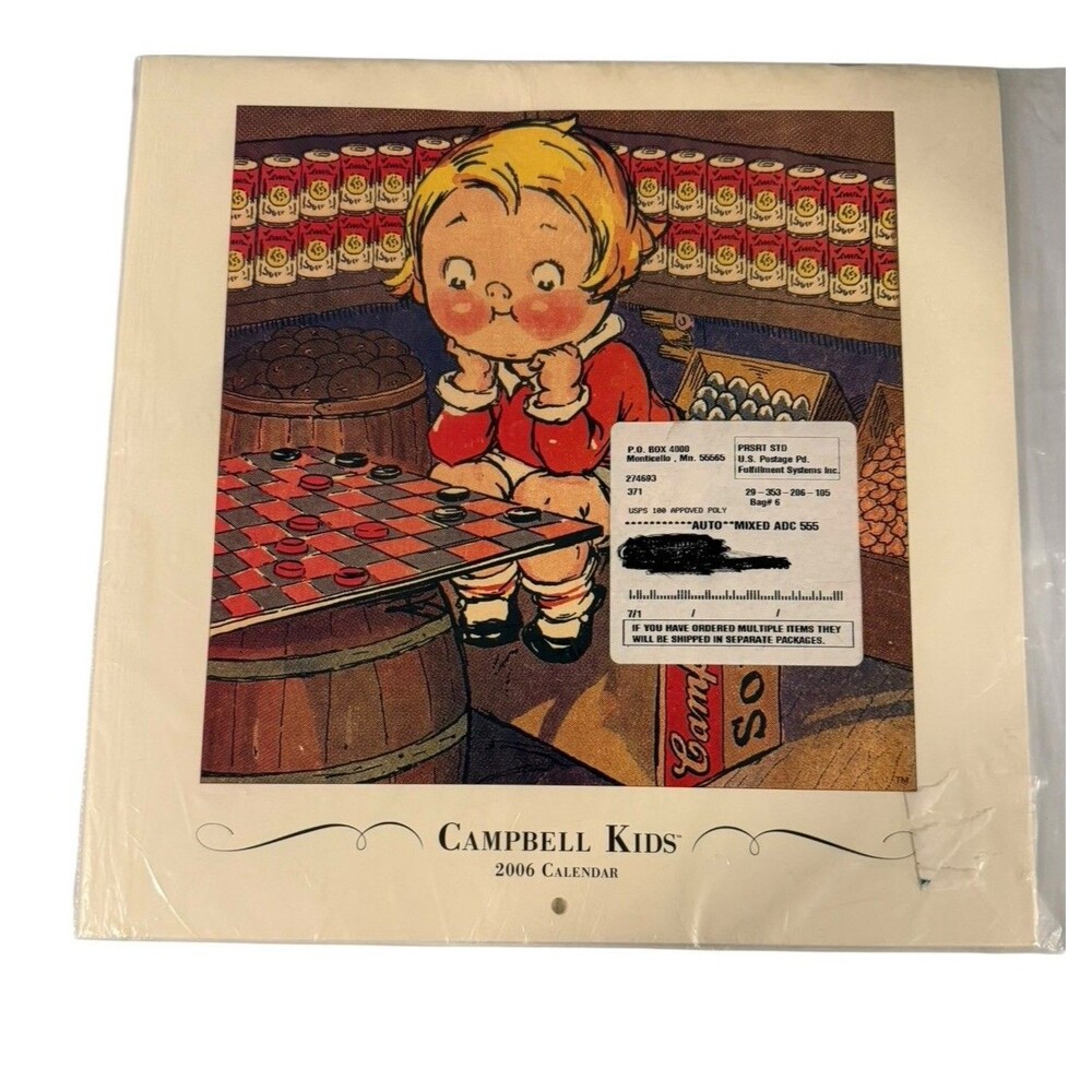 2006 Campbell Kids Wall Calendar Vintage Optimist Artwork 12 Months Advertising